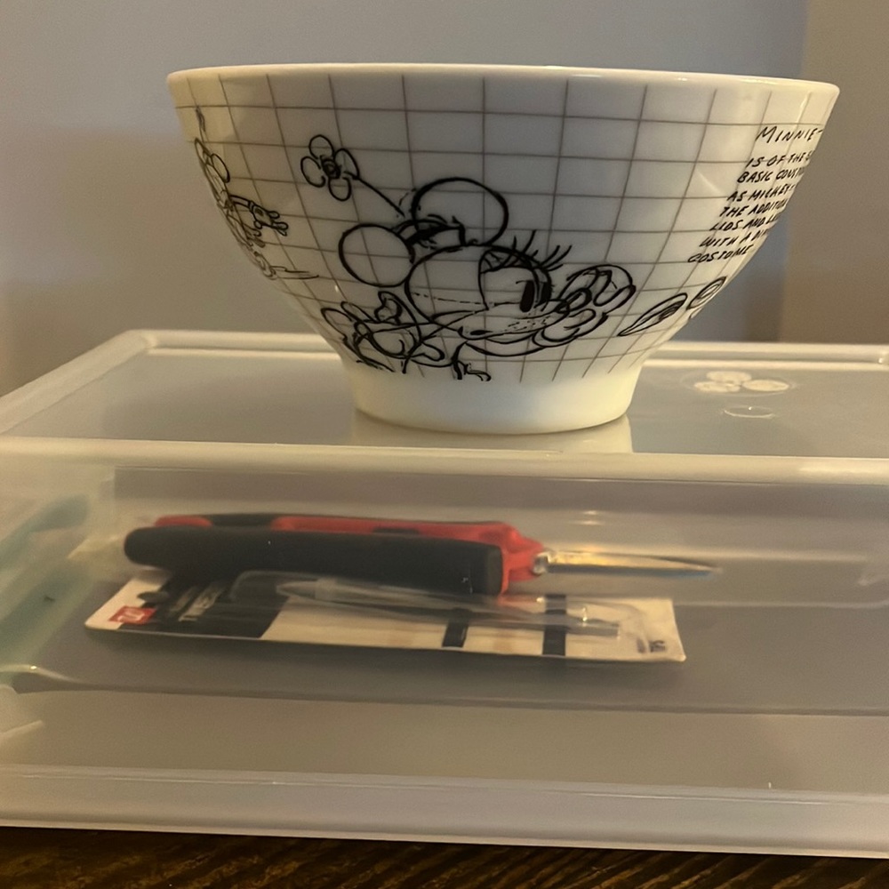 2 Minnie Mouse Disney sketch Bowls